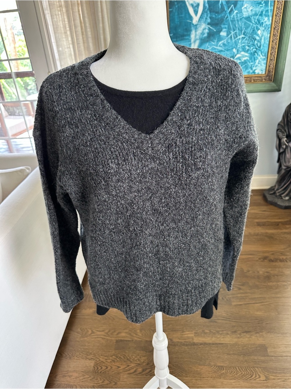 Michael Kors Charcoal Gray V-Neck Sweater